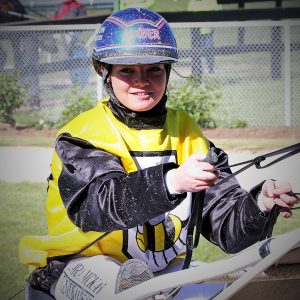 Laura McKay, after winning her first race with Kowhai Whiz at Rangiora on Thursday, November 5, 2015.